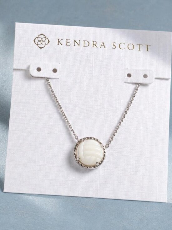 Kendra Scott Jewelry - Kendra Scott Volleyball Silver Mother-of-Pearl Pendant Necklace